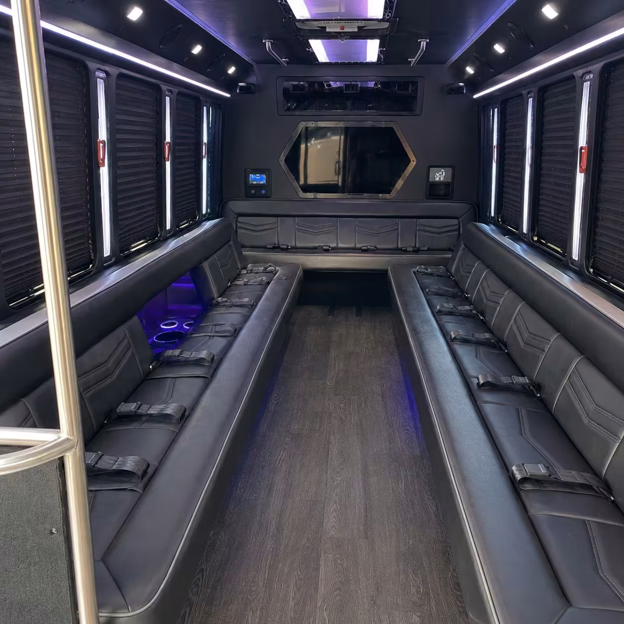 15 passenger party bus interior