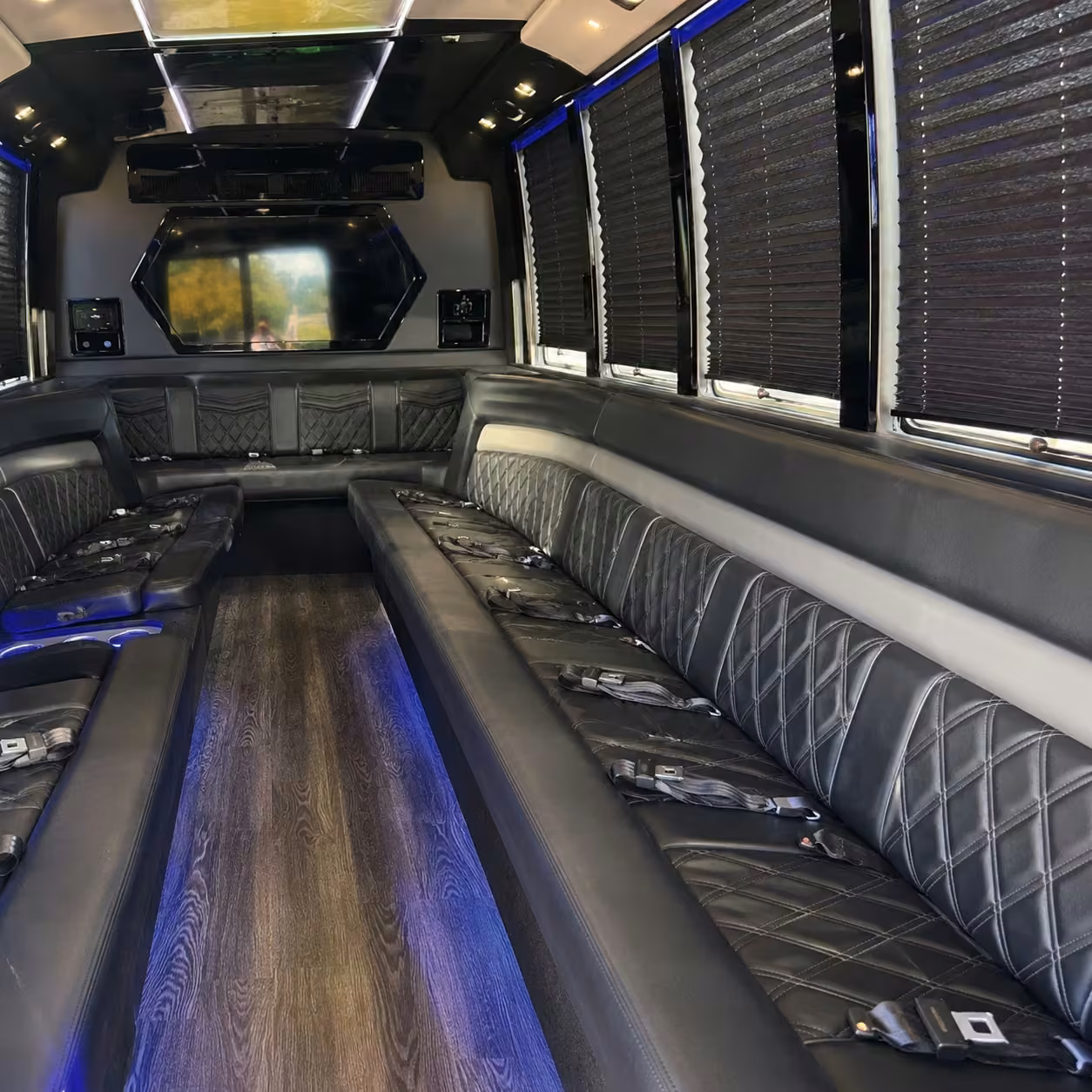 25 passenger party bus inside