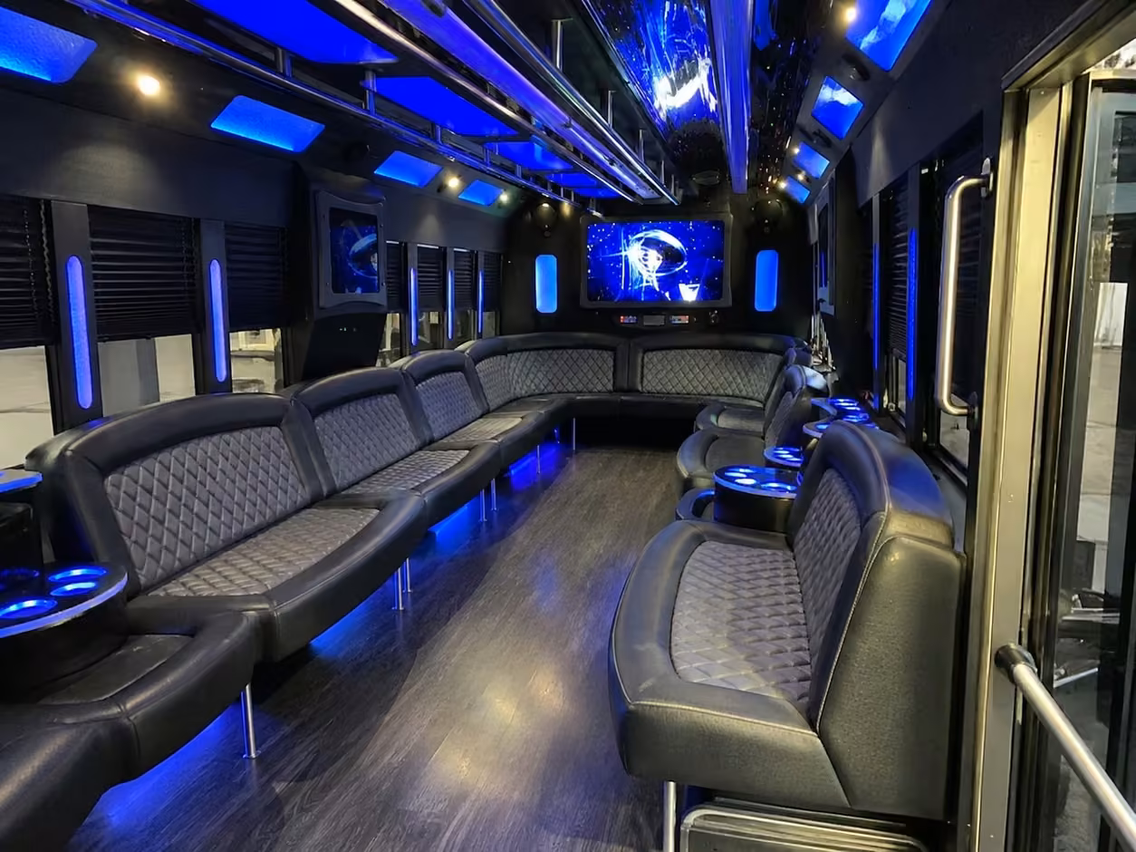 little rock party bus interior